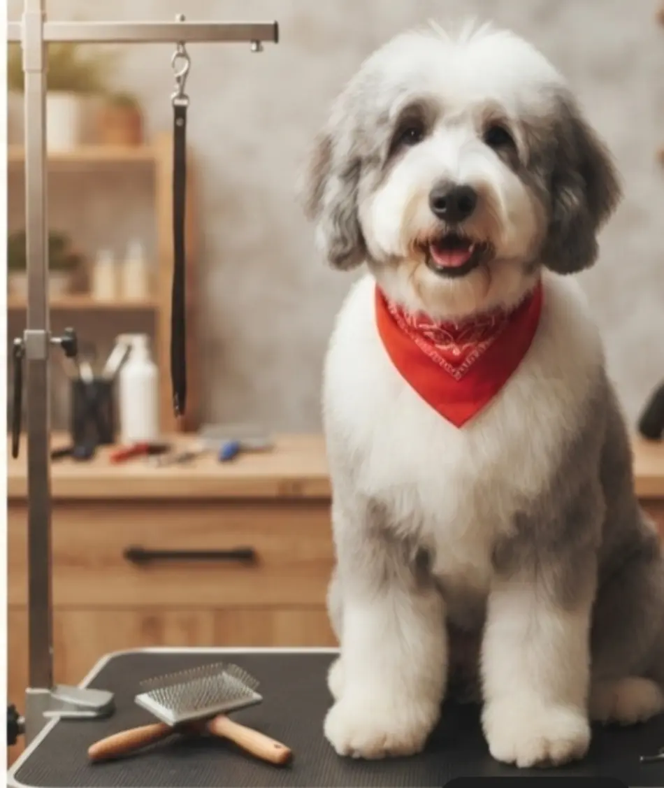 Cão após o cuidado estético